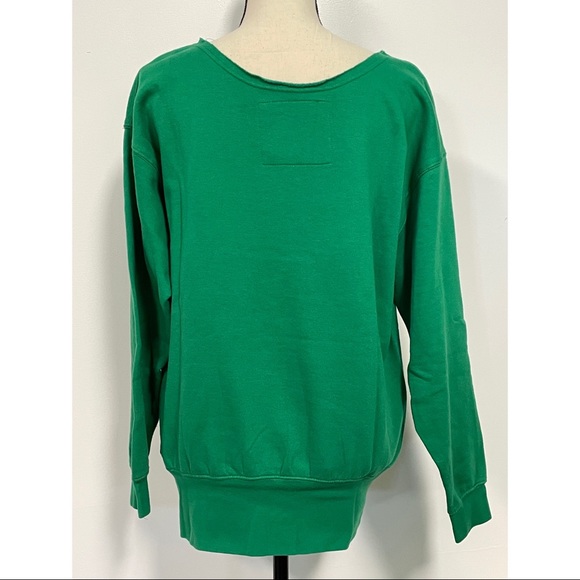 Graphic Sweatshirt "Irish Today Hungover Tomorrow" Green Size M - Picture 3 of 3